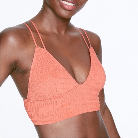 PINK Victoria's Secret Smocked Bralette in Green Size Medium Women’s - Picture 16 of 17